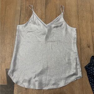 Express Shimmering Silver Camisole Top